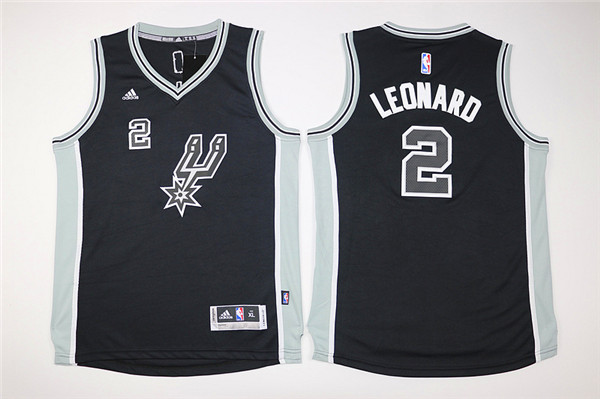 NBA Youth San Antonio Spurs #2 Leonard Black Game Nike Jerseys->youth nba jersey->Youth Jersey